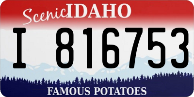 ID license plate I816753