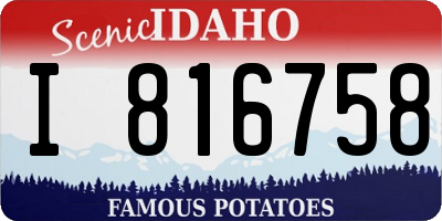 ID license plate I816758