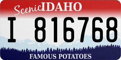 ID license plate I816768
