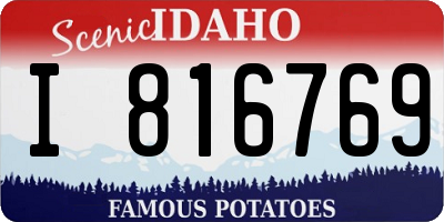 ID license plate I816769