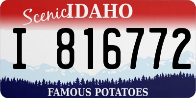 ID license plate I816772