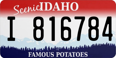 ID license plate I816784