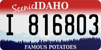 ID license plate I816803