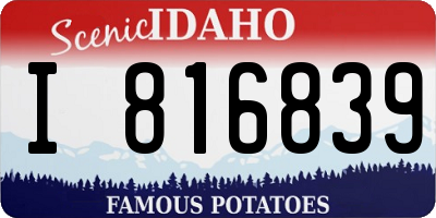 ID license plate I816839
