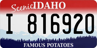 ID license plate I816920