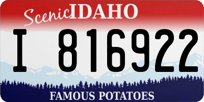 ID license plate I816922