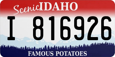 ID license plate I816926