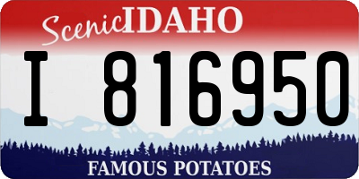 ID license plate I816950
