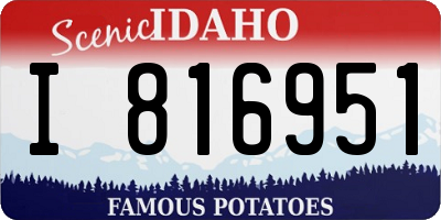 ID license plate I816951