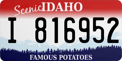ID license plate I816952