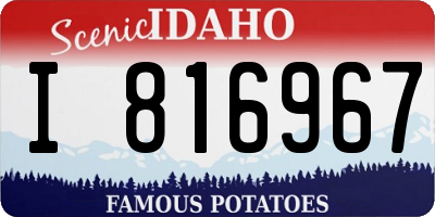 ID license plate I816967