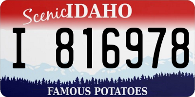 ID license plate I816978