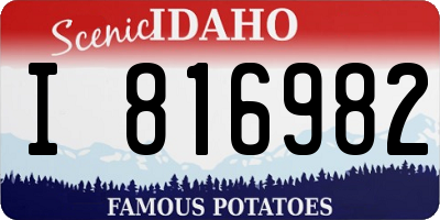 ID license plate I816982