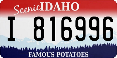 ID license plate I816996