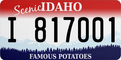 ID license plate I817001