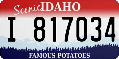 ID license plate I817034