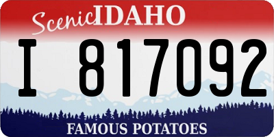 ID license plate I817092