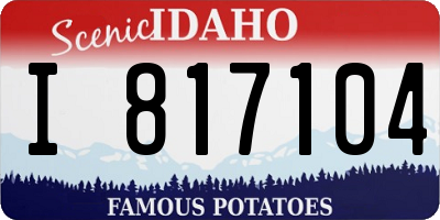 ID license plate I817104