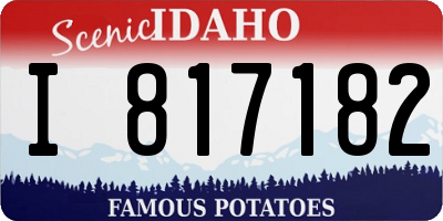 ID license plate I817182
