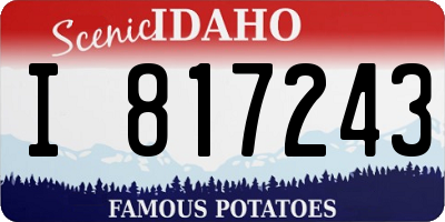ID license plate I817243