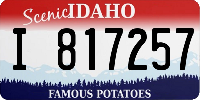 ID license plate I817257