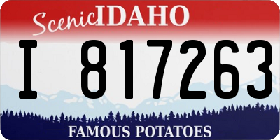 ID license plate I817263