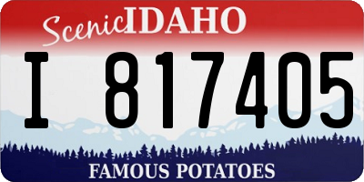 ID license plate I817405