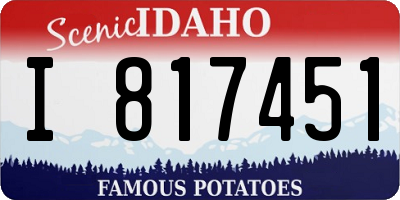 ID license plate I817451