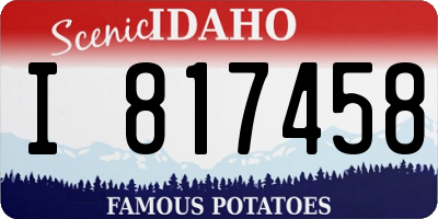 ID license plate I817458