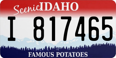 ID license plate I817465