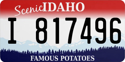 ID license plate I817496