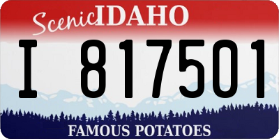 ID license plate I817501