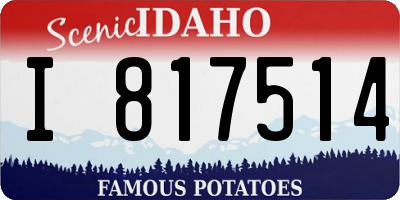 ID license plate I817514
