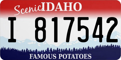 ID license plate I817542