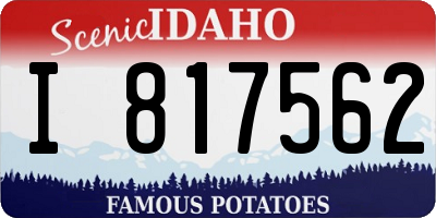 ID license plate I817562