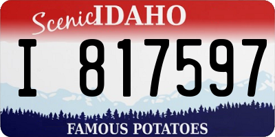 ID license plate I817597