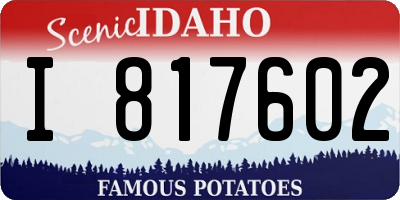 ID license plate I817602