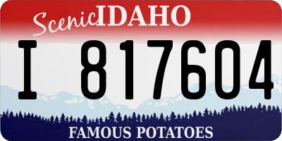 ID license plate I817604