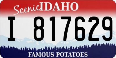 ID license plate I817629