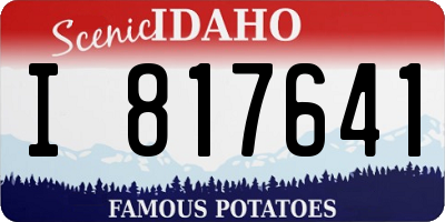 ID license plate I817641