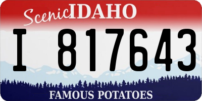ID license plate I817643