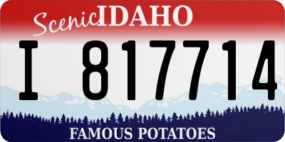 ID license plate I817714