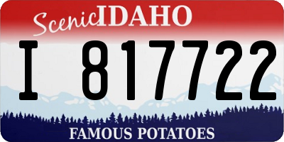 ID license plate I817722