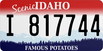ID license plate I817744