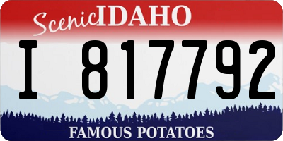 ID license plate I817792