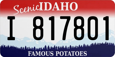 ID license plate I817801