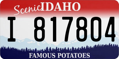 ID license plate I817804