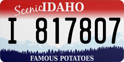 ID license plate I817807