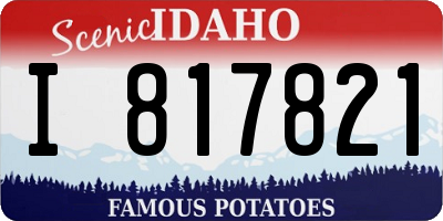 ID license plate I817821