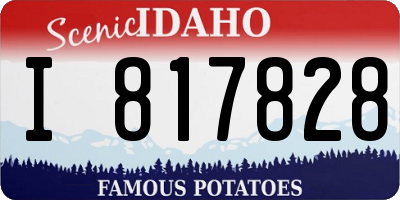 ID license plate I817828